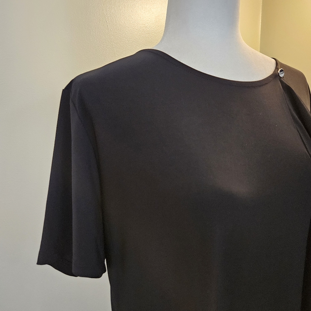 DKNY Black Short Sleeve Women's Size XL Top Ruffle New With Tags - Picture 6 of 11